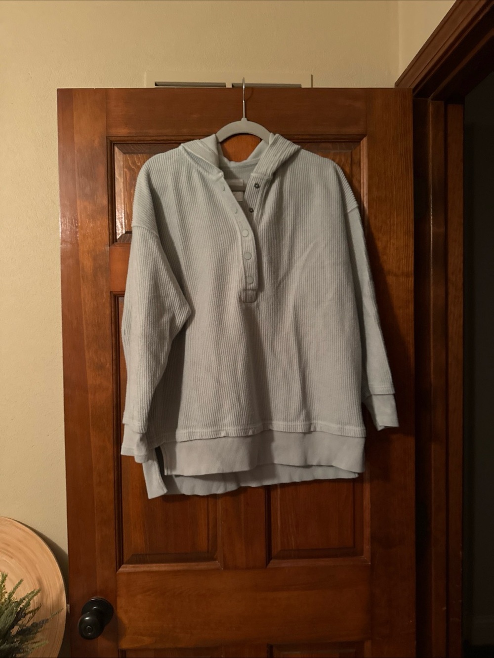 Aerie Ribbed Hooded Snap Pullover Light Green Women’s XS/TP